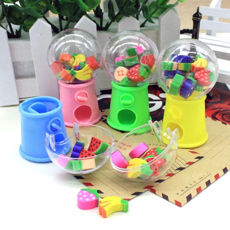 Gashapon-Mini gomas de borrar Kawaii para niños, 12 piezas, lápices de goma bonitos, papelería, juguetes para niños, herramienta de corrección de