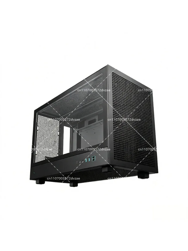 CH260 Mini ITX PC Case with Mesh Side Panel, Portable Handle, Support Long Graphics Card and ATX PSU, Type-C Port
