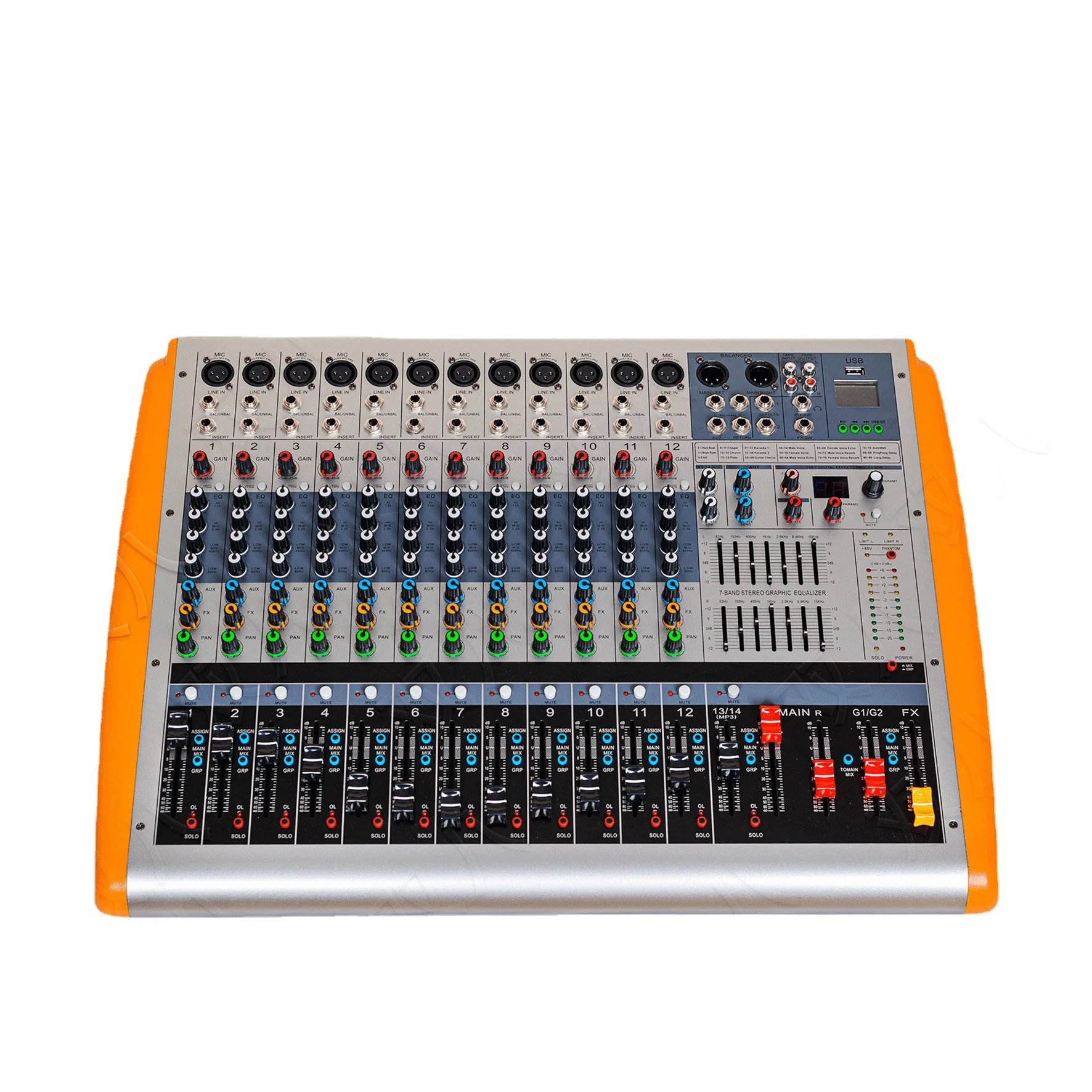All-in-one machine with power amplifier U disk Bluetooth playback, suitable for outdoor wedding stage, professional live