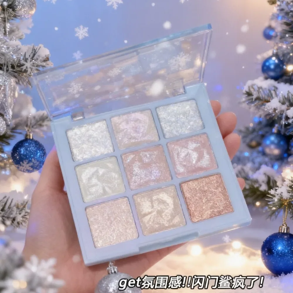 K'APEINE 눈꽃 아이섀도우 팔레트 9색 진주광택 폭발적인 글리터 반짝이는 크리스탈 파우더 메이크업용