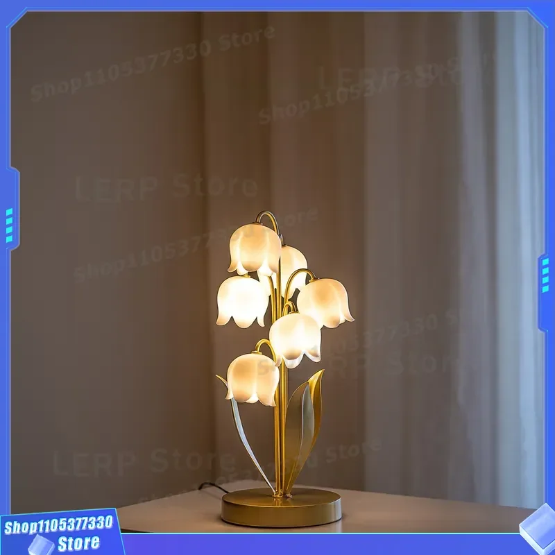 Lily of the Valley Night Light for Bedroom Bedside Decor Ambient Desk Lamp Romantic Wedding Birthday Valentine Gift for Her