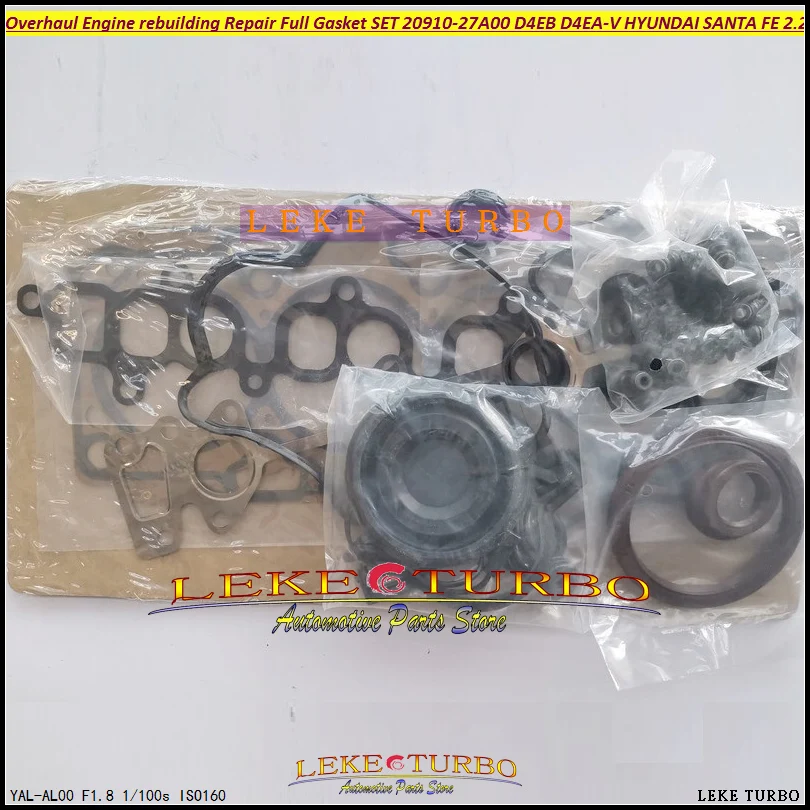

Комплект прокладок для капитального ремонта двигателя D4EB 20910-27F40 для HYUNDAI AZERA SANTA FE II 2188cc 2.2L CRDI 2091027F40 51037600