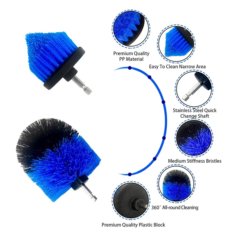 Drill Brush Attachment Set Replacement 27-Piece Electric Scrubber Cleaning Kit For Tub, Extension Attachment-AT64