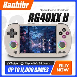 ANBERNIC RG40XX H Handheld Game Console 4'' Screen Linux System Joystick RGB Lighting Effect RG40XXH Video Player Smartpro Gifts