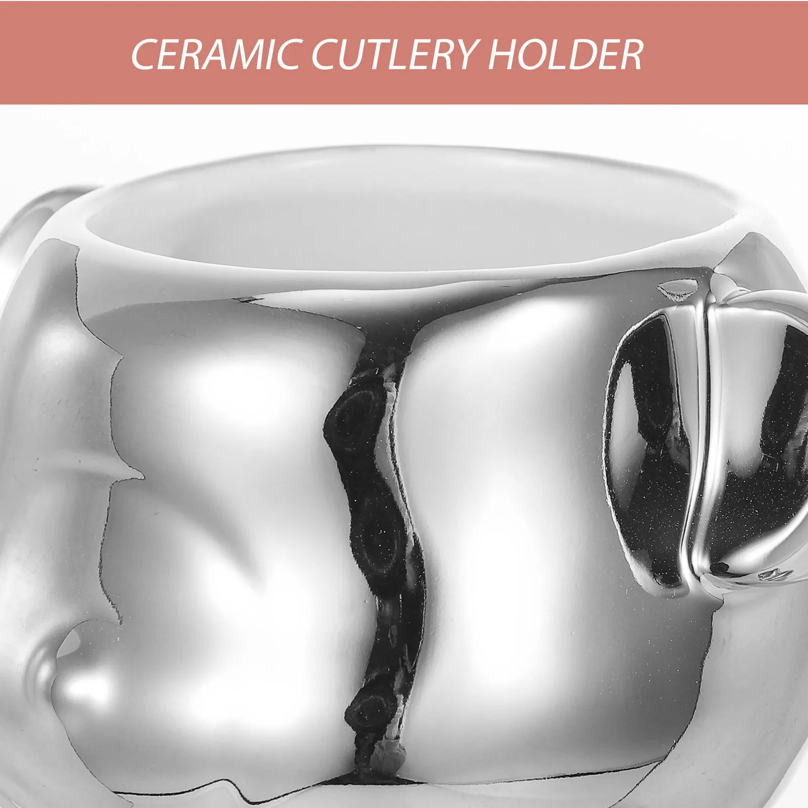 

Bear Shaped Ceramic Kitchen Utensil Holder Cutlery Jar Spoon Fork Chopstick Storage Convenient Kitchen Accessory