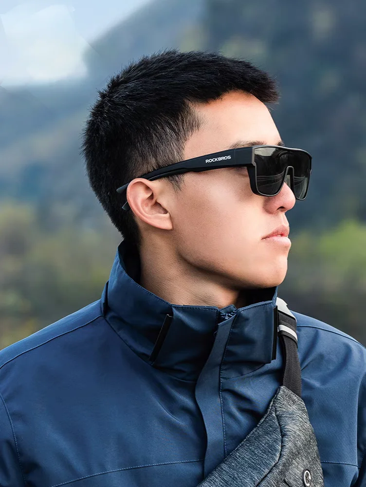 Óculos de sol polarizados com lente vermelha real, óculos de sol para miopia, armação grande, viagem ao ar livre, à prova de vento, à prova de areia, homens e mulheres