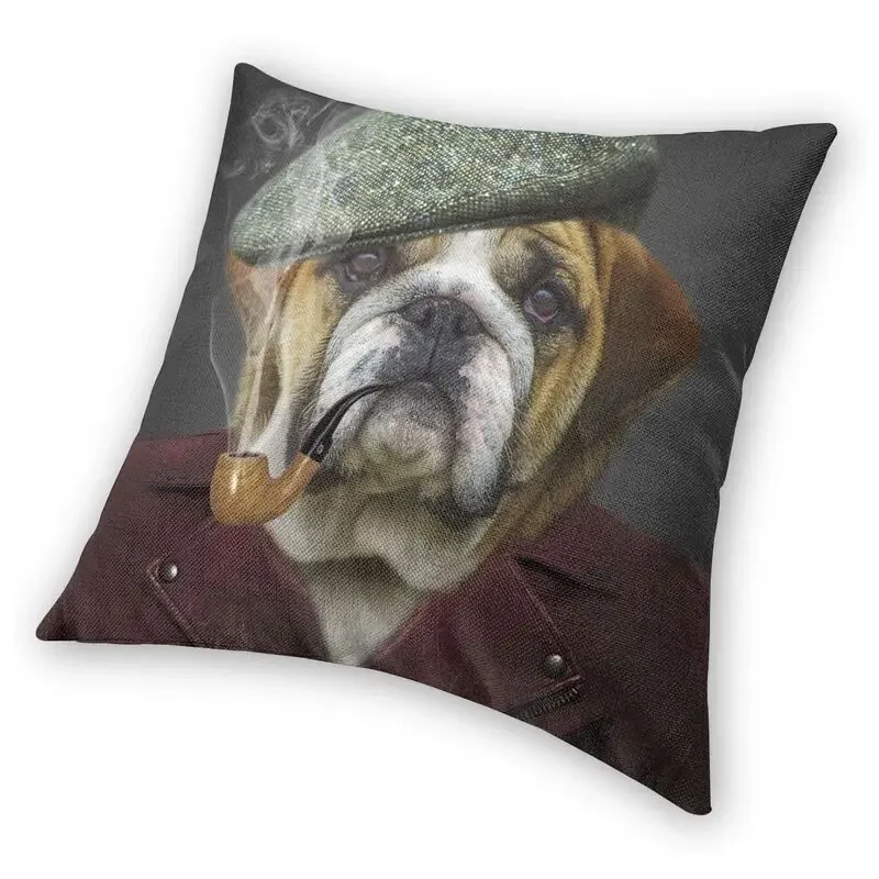 45x45cm Nordic English Bulldog Cushion Cover Pet Dog Funny Puppy Floor Pillowcase Living Room  Home Decor