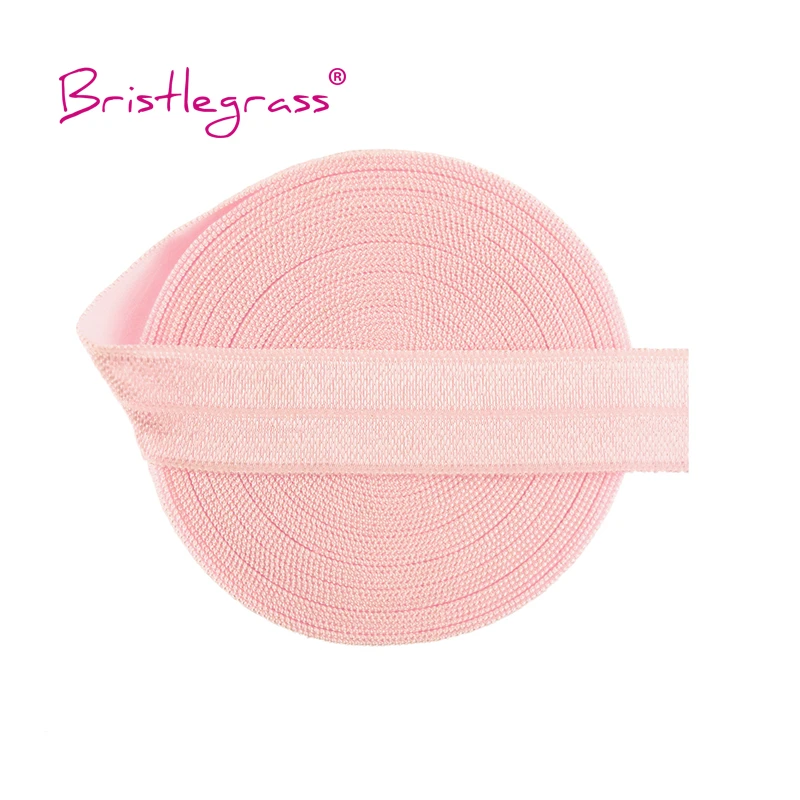 BRISTLEGRASS 2 5 10 Yard 5/8" 15mm Solid Color Shiny FOE Fold Over Elastic Spandex Band Hair Tie Headband Dress Sewing Lace Trim image 3