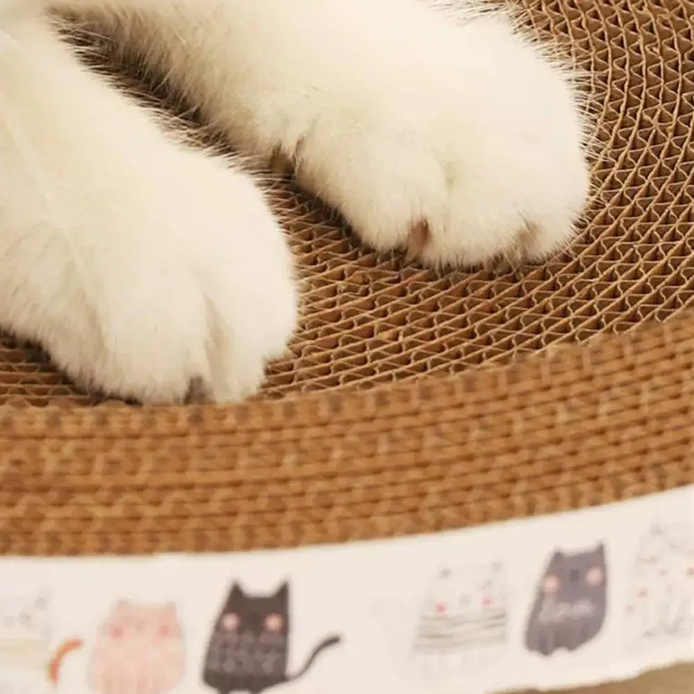 Langlebiges Wellpappe-Kratzbett für Katzen, rund, oval, Kratzmatte, Schale, Nest, nicht haarverlustend, Krallenspielzeug für große Katzen, Ruhegeschenk – Detail 9