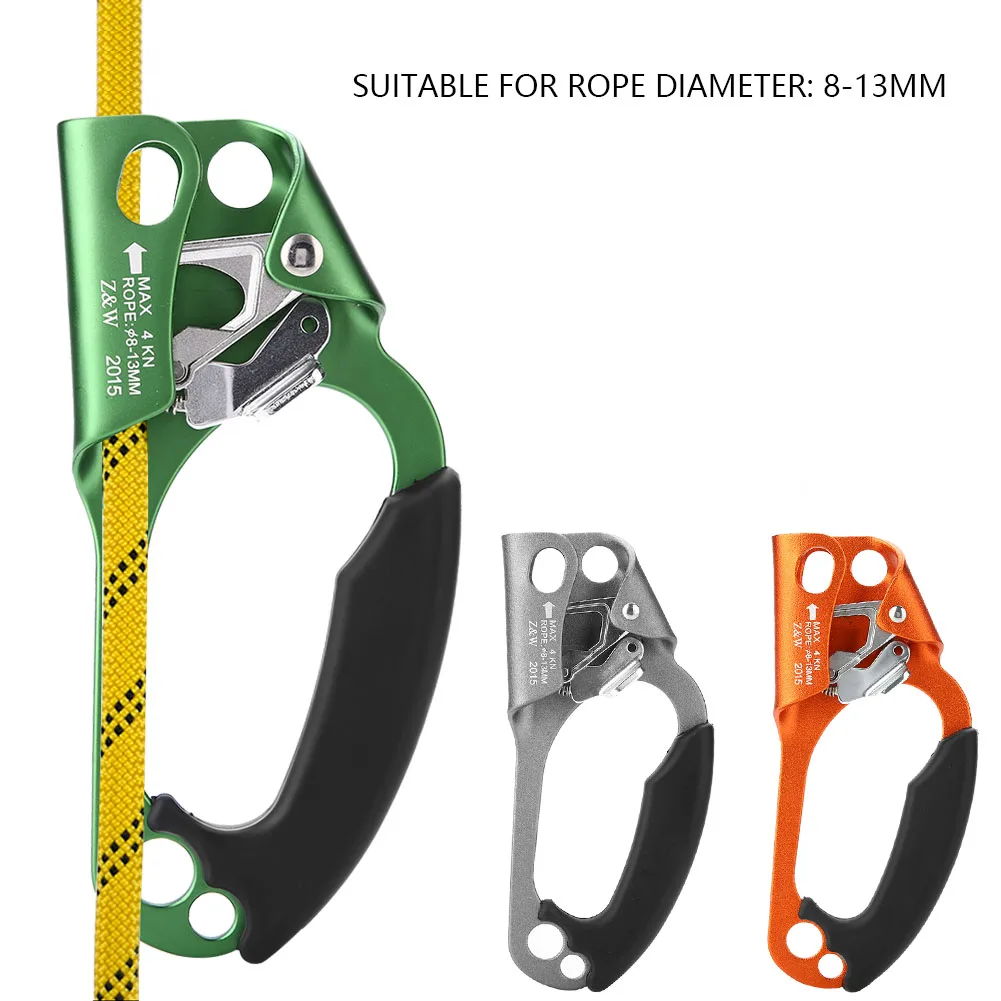 Climbing Hand Clamp Climbing Ascender Right Hand Climbing Ascender Rope Handle Clamp for 8mm-13mm Rope Rock Climbing Equipment