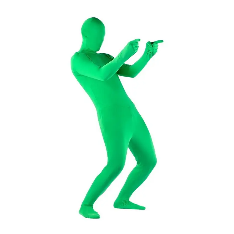 Stretchy Body Green Screen Suit Video Chroma Key Background Invisible Effect Tight Suit Bodysuit For Christmas Halloween Cosplay