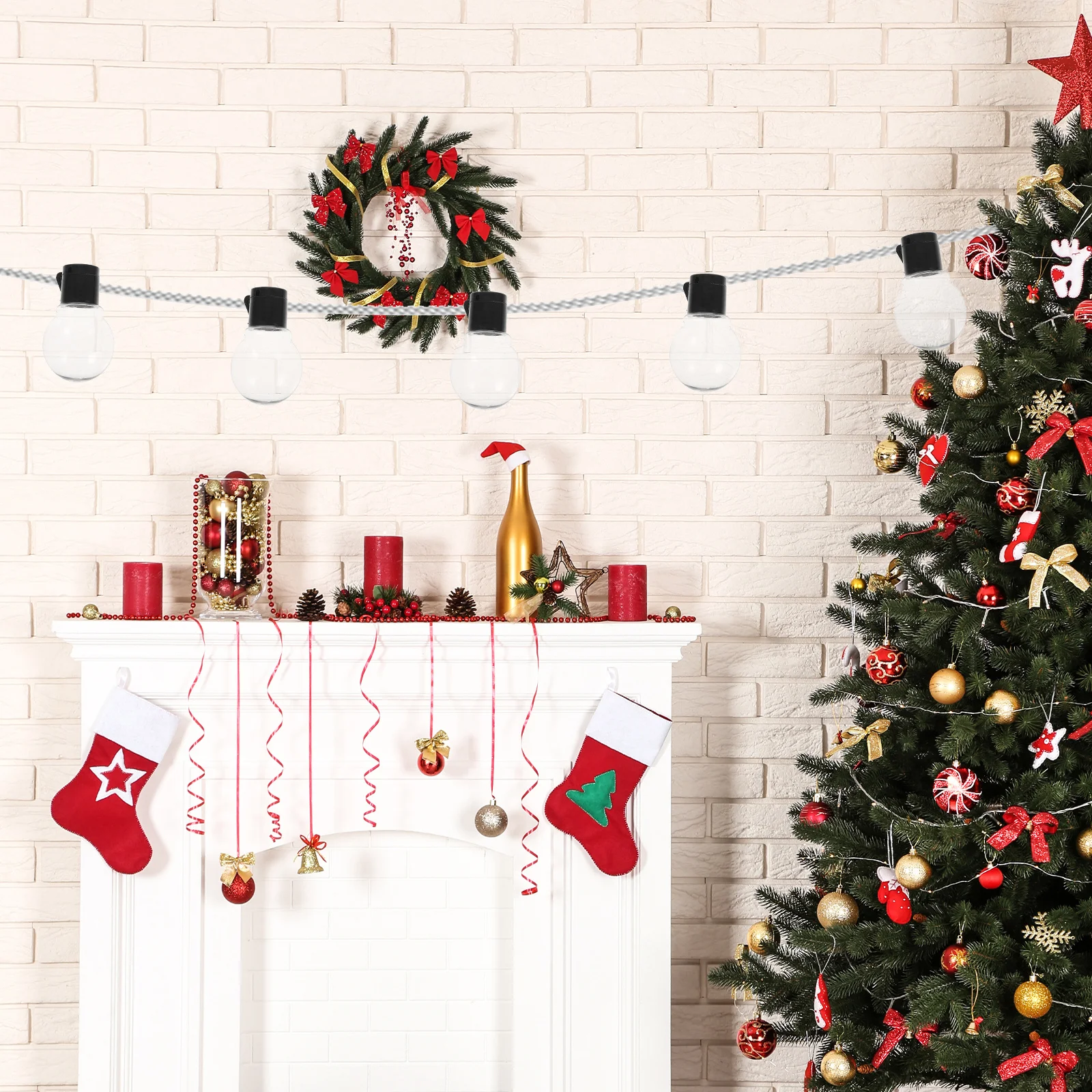 

20Pcs Christmas Pendant String Lights Empty Globe Light Bulb Plastic Replacement Hanging Globe Bulb Decor Holiday Decoration