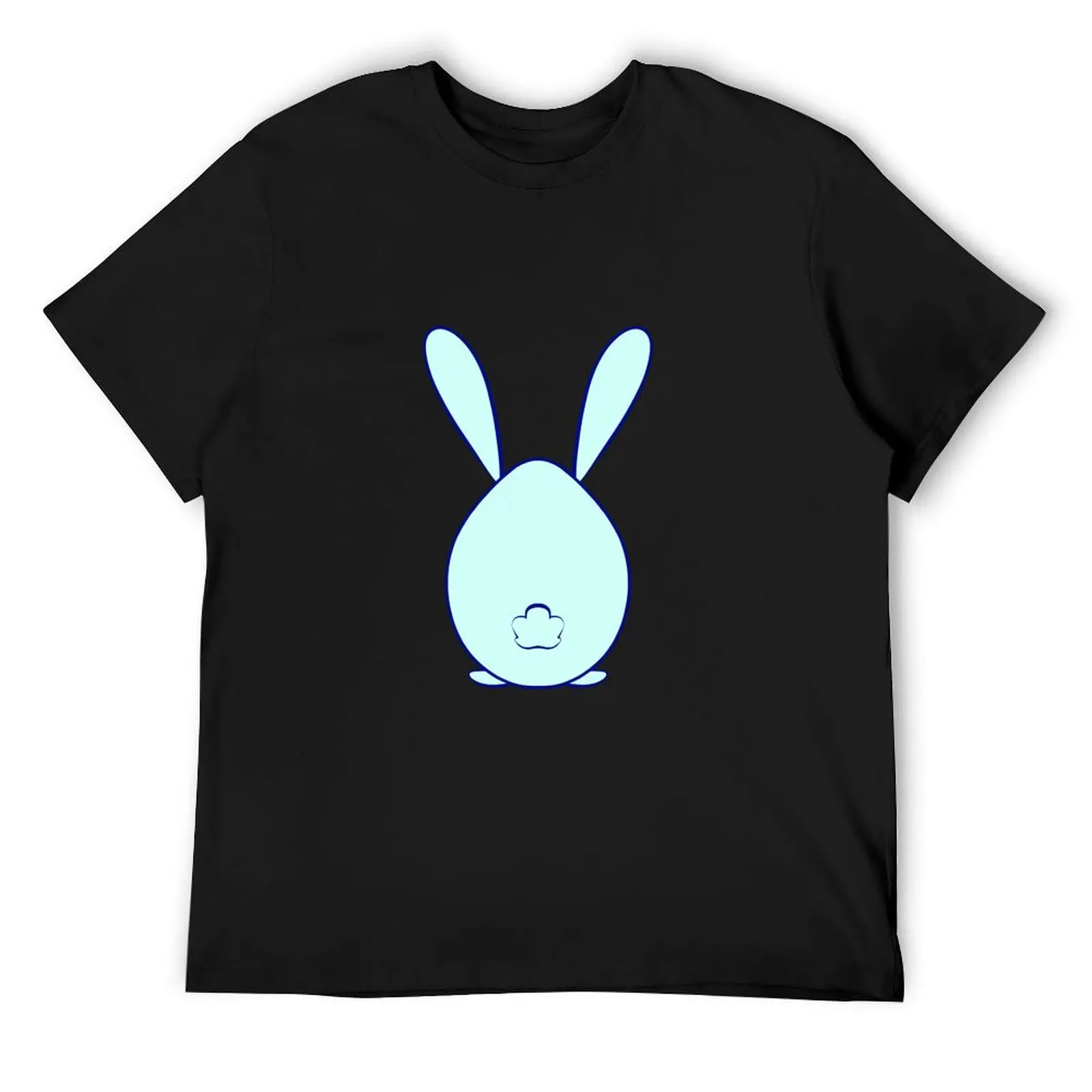 Egg disguised as a rabbit with tail and ears in blue T-Shirt blue archive plus size clothes men graphic t shirts