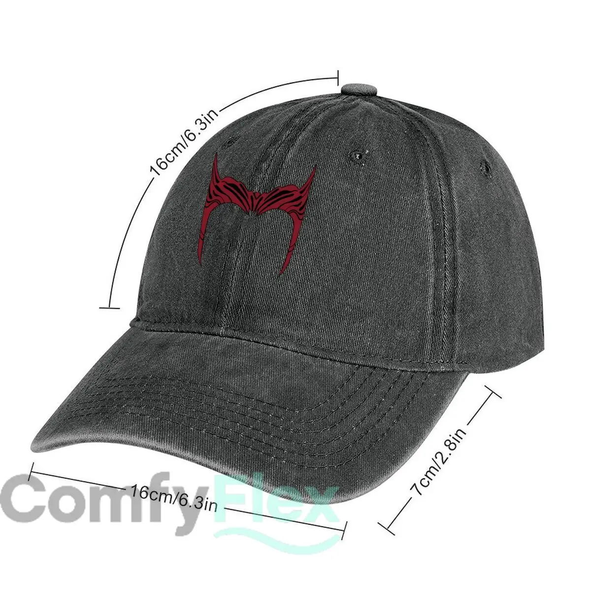 خوذة ذات قرون حمراء قبعة بيسبول مغسولة #2