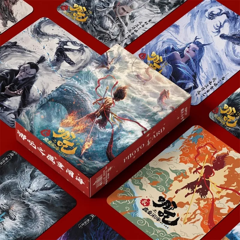 

55 шт./компл. китайское аниме Ne Zha 2 Laser Lomo Card Ne Zha, Ao Bing Manga Персонажи HD Фотокарта Коллекционные карты для фанатов