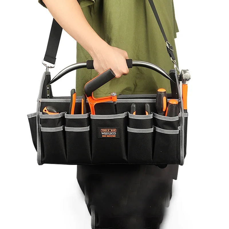 Imagem -06 - Multipurpose Waterproof Oxford Cloth Bolsa Ferramentas de Jardinagem Fasteners Pouch Eletricista Woodwork Suitcase Bolsas de Ferramentas 160d
