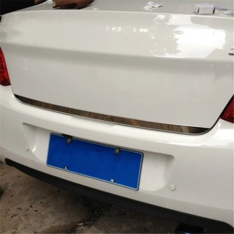 

WELKINRY For Peugeot 301 2012-2021 Stainless Steel Car Tail Rear Box Gate Back Door Trunk Boot Lower Cover Trim