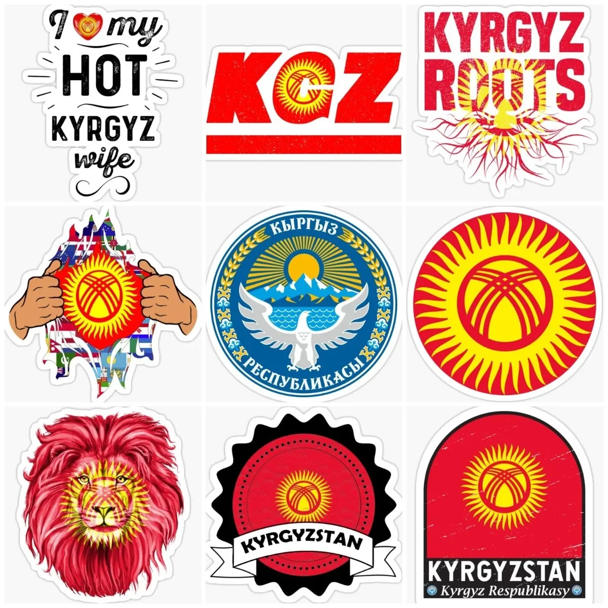 

Kyrgyzstan KGZ Flag Map Creative Sticker Motorcycle Vinyl Truck Accessories Camper Bicycle Bumper Wall Car Decal Customizable