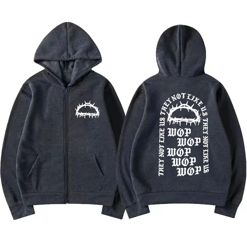 Hot Rapper Unisex Hoodie para homens e mulheres, jaqueta de lã com zíper, streetwear Hip Hop, Drake, nós não como nós, vintage, quente