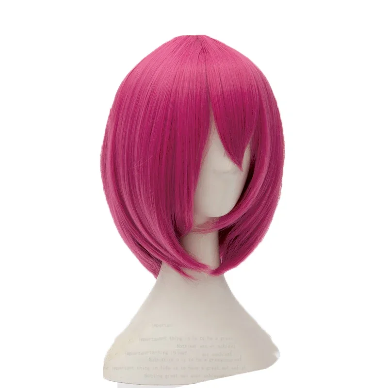 The Seven Deadly Sins Gowther Cosplay Wigs Short Rose Red Heat Resistant Synthetic Hair Peluca Anime Wig   Wig Cap