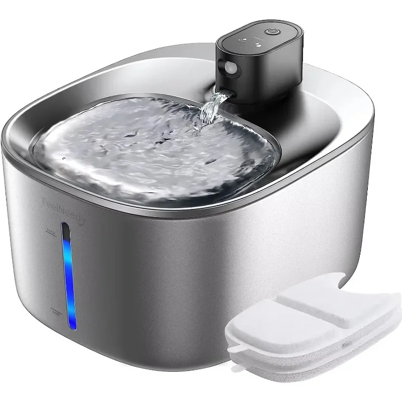 

CANBOUN Smart Stainless Steel Cat Fountain Automatic Wireless Cat Drinking Water Dispenser With Motion Sensor Ultra Quiet OEM