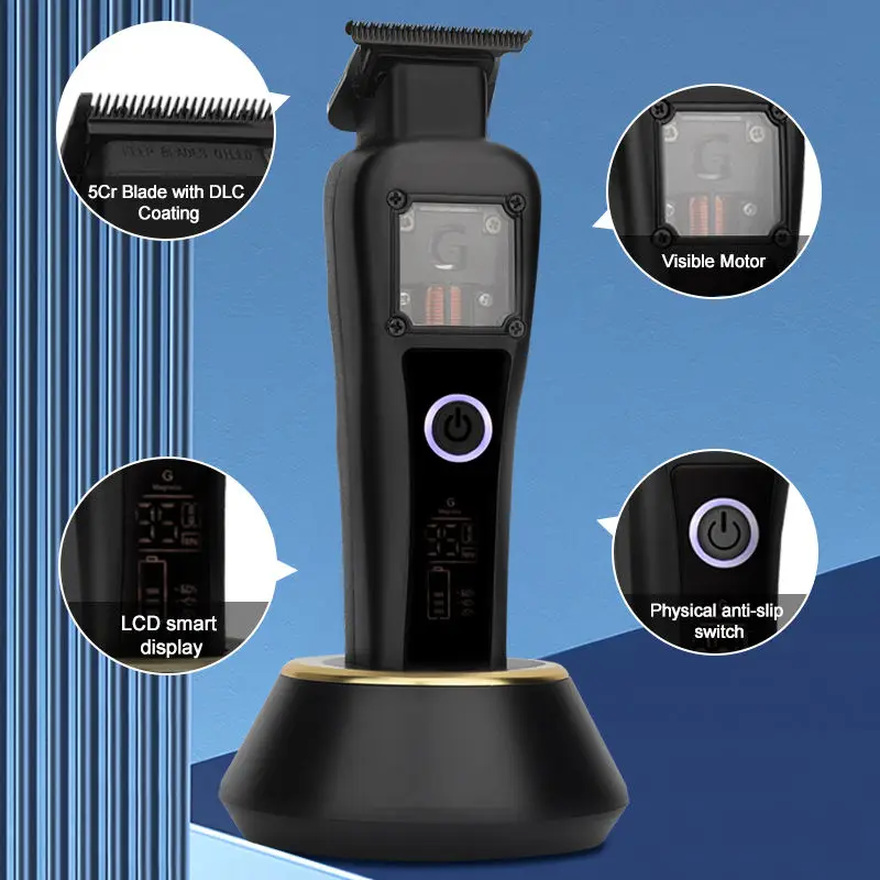 Professional Electric BLDC Hair Clippers Brushless Motor Hair Trimmer LCD Cordless Hair Barber Clippers