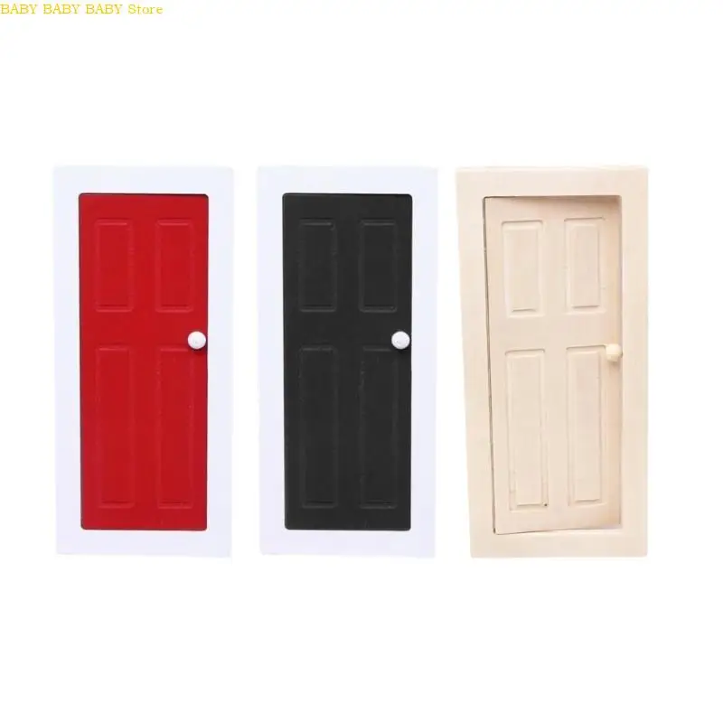 

Q81A Retro 1/12 Scale Dollhouses Bathroom Classical Door Bathroom For DIY Room Decorations