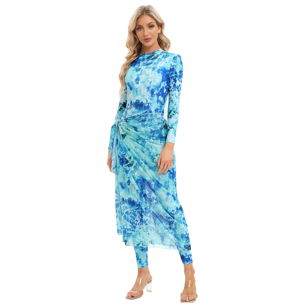Burkini Muslim Swimwear 2023 Swimming Suit For Women Plain Modest Swimsuit Islamic Clothing Sets Fashion Abaya Long Dress Large