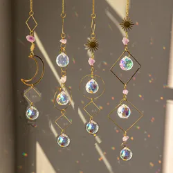 1PC Suncatcher Hanging Crystal Moon Catcher Pendants Wind Chimes Rainbow Prism Window Drop  Christmas Tree Home Decor