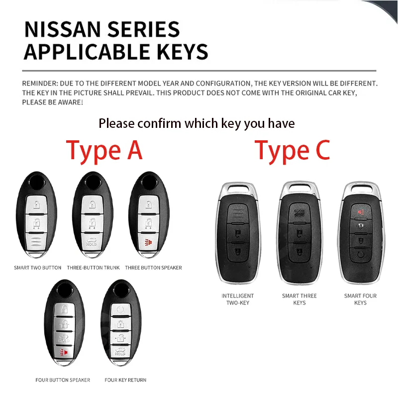 Zinc Alloy Car Key Case Cover for Nissan X-Trail t30 t31 t32 t33 Key Shell Protector Bag with Keychain Interior Accessories