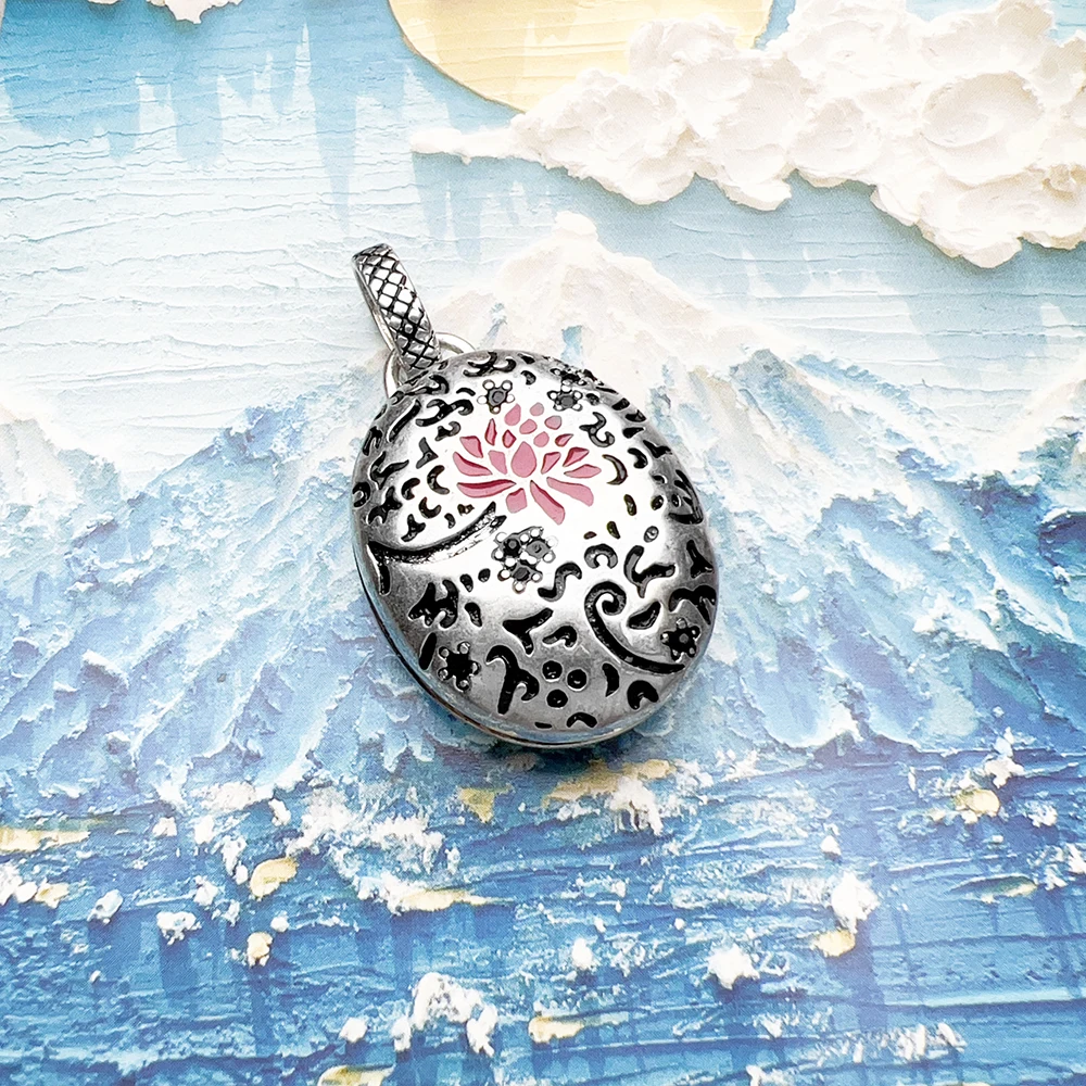 Pendant Red Rose Locket Summer Brand New Fine Jewelry Europe 925 Sterling Silver Romanitc Gift For Women