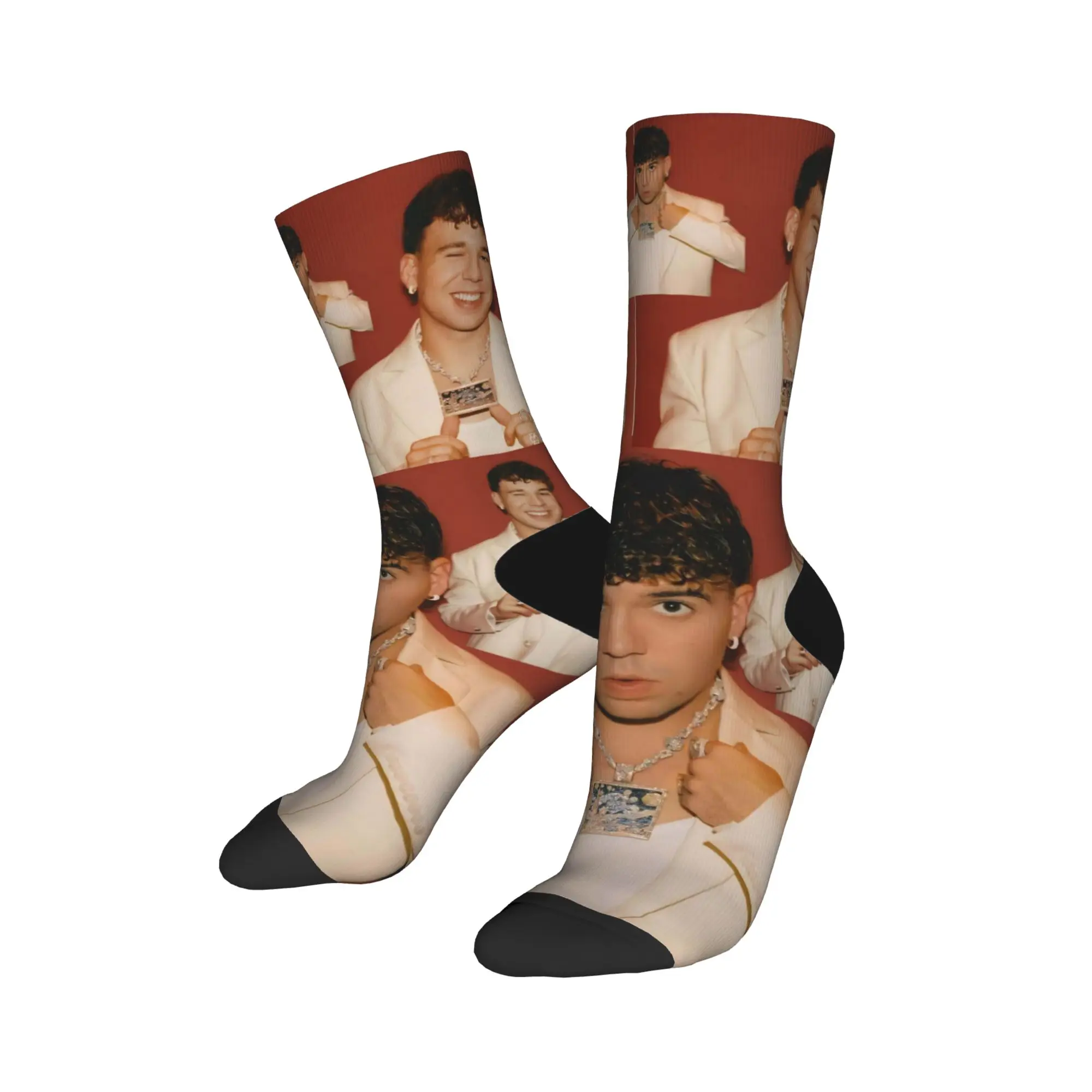 Men's Socks Rapper Quevedo  Stockings Winter Novelty Medium Soft Socks Graphic Outdoor Non Skid Socks