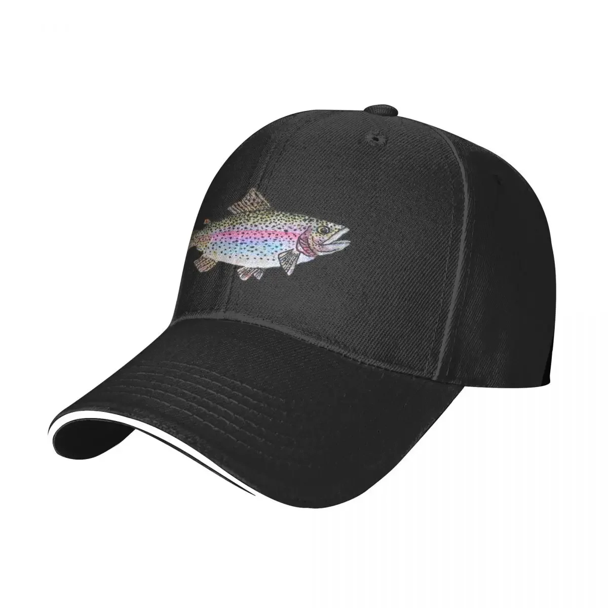 Rainbow Trout Fish Drawing Baseball Cap black Hat Baseball Cap Caps For Men Women's