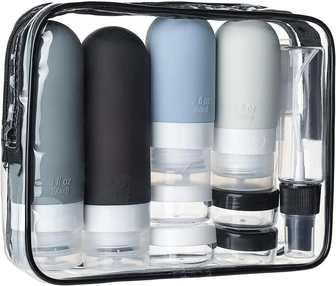 16Pcs Travel Containers Leak-Proof Silicone Squeezable Containers Bottles Set for Shampoo Conditioner Lotion Toiletry Bag