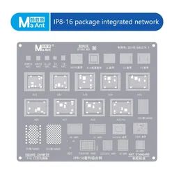 MAANT A8-A18 PRO CHIP CPU Kit Carry Steel Mesh Stencil for iPhone 8-16PM Refurbishment and Repair Tin Planting Template