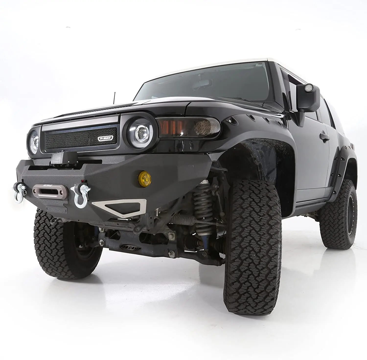 Radius Front Bumper with Silver Powder Coated Aluminum Skid Plate - Textured Black Finish
