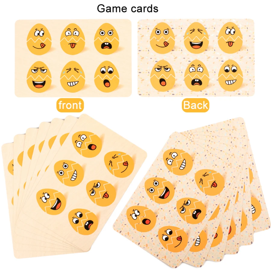 Jouet Montessori en forme d'œuf, Expressions en bois, pour tout-petits d'âge préscolaire, cadeaux en bois, jouets éducatifs sensoriels, cadeau