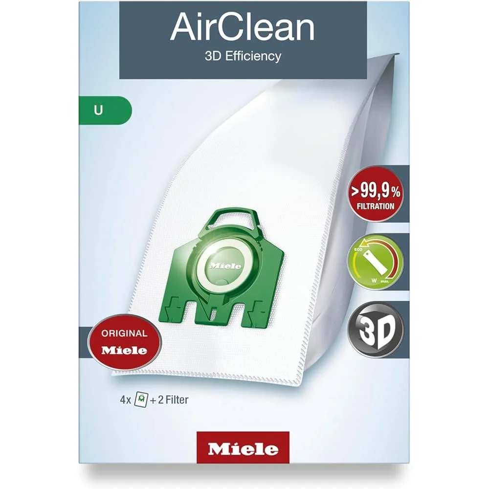 Tas Penyedot Debu Efisiensi 3D AirClean Paket berisi 4 Kompatibel dengan Filter Model U1 S7 Dinamis 99,9 Partikel Debu