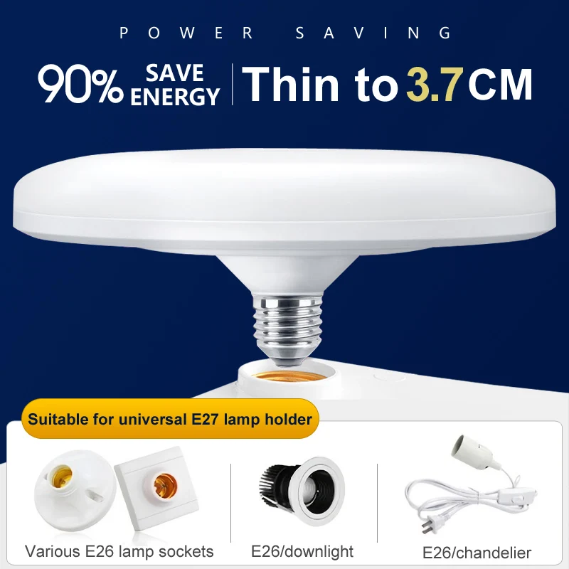 Kasotile E27 UFO Lamp LED Bulb E27 LED Lamps Cold White 18W 24W 36W 50W Bombillas Ampoule LED Bulb Lights for Home Lighting New