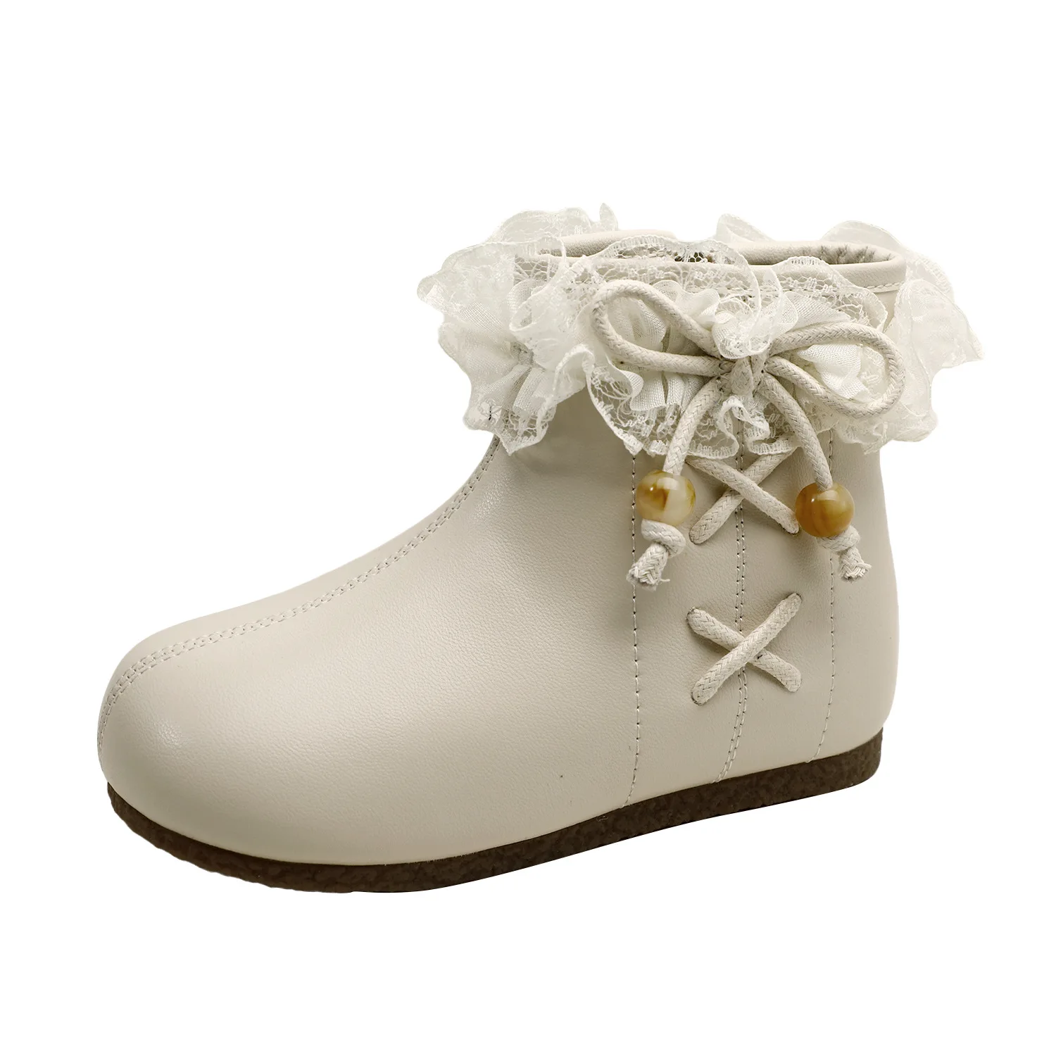 

Fashion Children's Girls Ankle Boots Korean Lace Bow Kids Toddlers Princess Shoes Autumn New