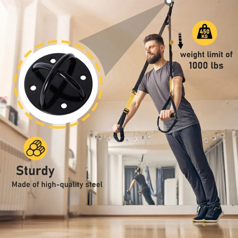 Wall Mount Bracket for Hang Strap Ceiling Anchor Hook for Gymnastic Ring Aerial Yoga Swing Body Weight Strength Training Systems