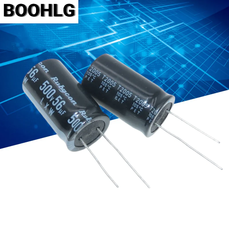 2PCS 56UF 500V Ruby Electrolytic Capacitor 500V 56UF 18X30 LXW High Frequency Low Resistance