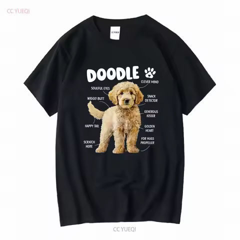 Funny Doodle Owner Lover Goldendoodle Dog T Shirt long or short sleeves vintage Washed Stretched graphic streetwear