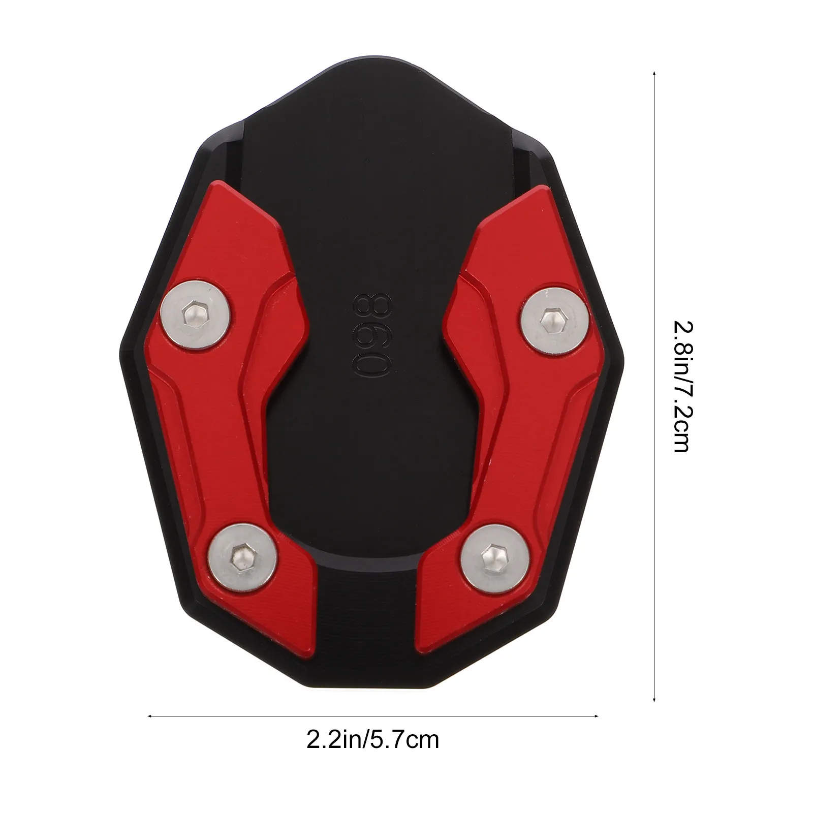Foot Side Stand Enlarger Pad Motorcycle Kickstand Extension Support Plate Red Anti Sink Design for Sand Gravel Mud Wet Areas