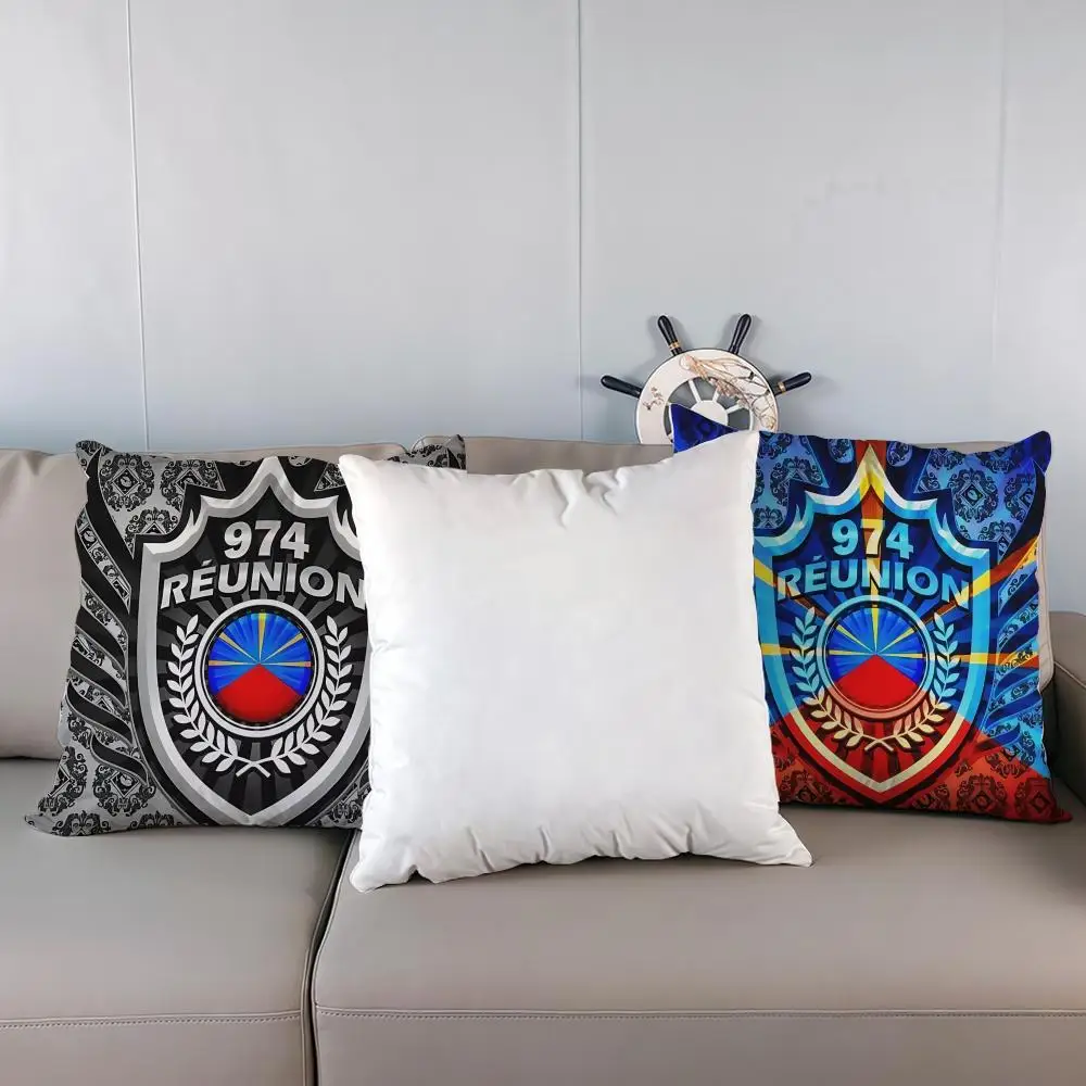 

974 Reunion Island Logo Front Pillow Case Multi sized car seat cushions, luxurious home office, sofa decorative pillowcases