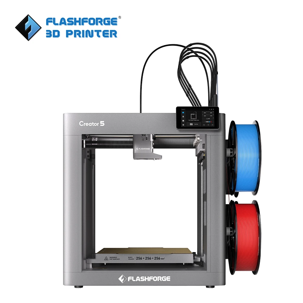FLASHFORGE High Speed Creator 5 3d Printer Multi-Extruders Multi-color Zero Purge Waste Fully Automatic Calibration Leveling