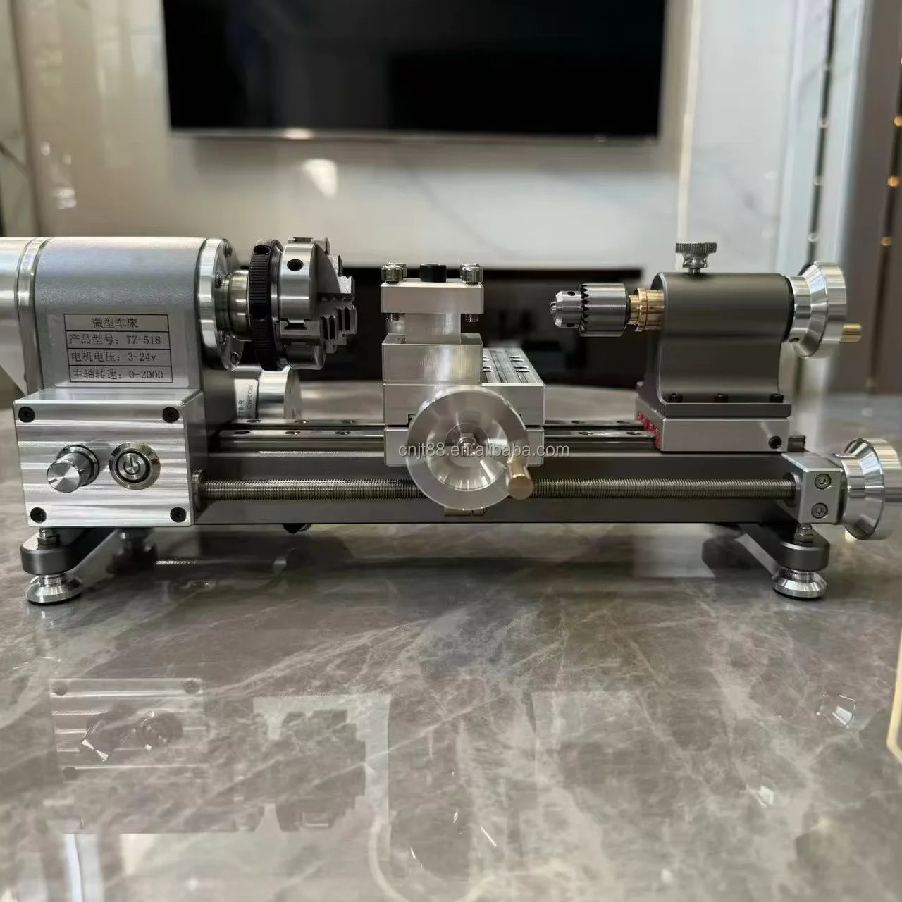 Mini 220V 30W DIY Bench Lathe Spindle Taper Lightweight Household Horizontal Energy Saving 1 Year Warranty