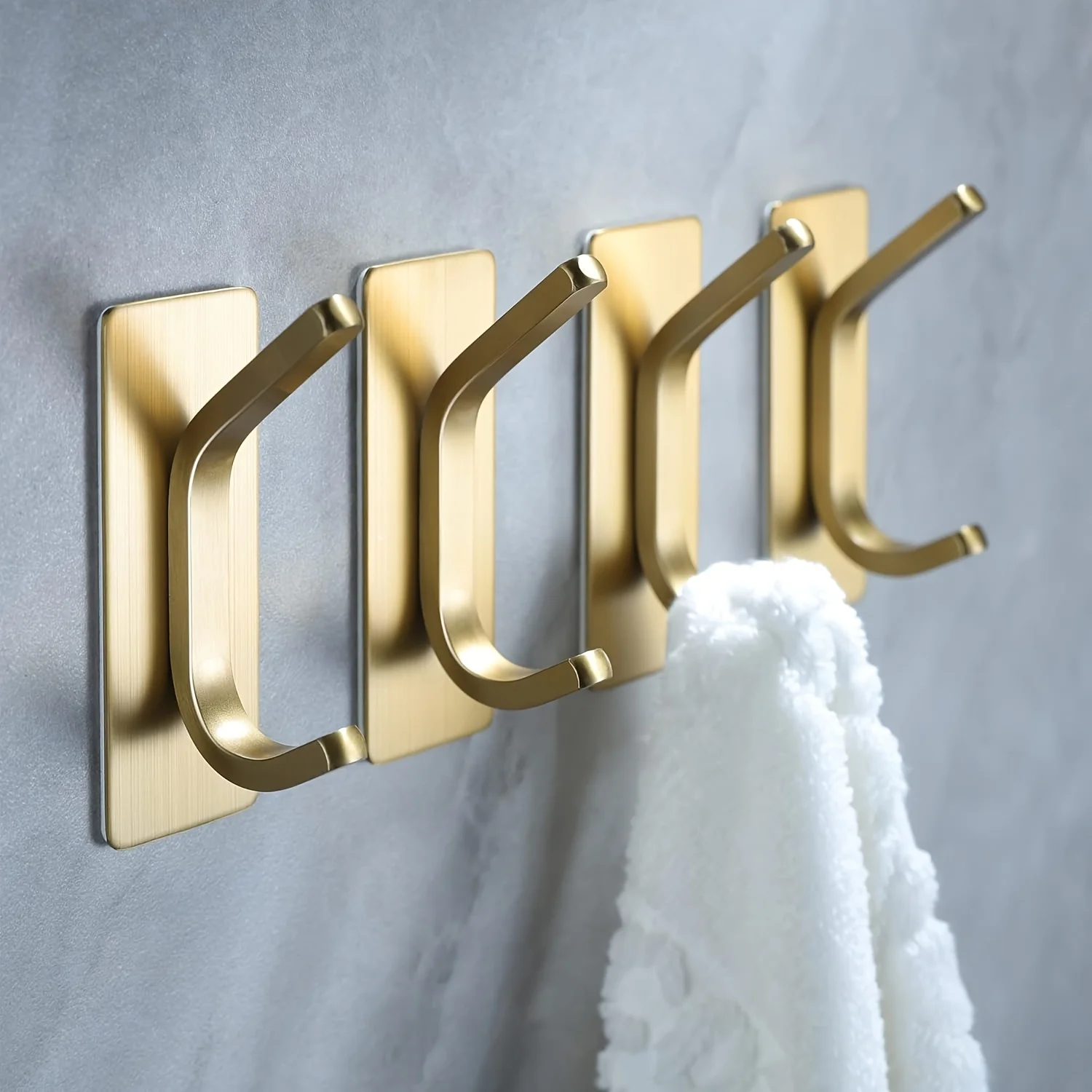 4pcs - No Drilling Required Adhesive Hook - High Quality Stainless Steel - Bathroom,Dormitory, Kitchen, Garage Storage Hooks