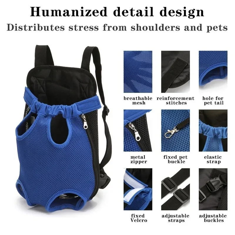 Breathable Mesh Pet Backpack Carrier for Small Dogs & Cats Chihuahua-Friendly Outdoor Travel Shoulder Bag with Handle