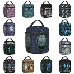 Custom Haunted Mansion Logo Lunch Bag Women Thermal Cooler Insulated Lunch Boxes for Student School